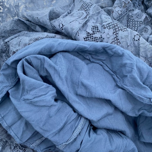 FREE PEOPLE Dress Victorian Blue Gilded Lace Dress Size Small - Picture 10 of 14